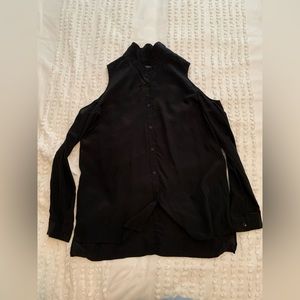 Trouvé Button-Up Shoulderless Long Sleeve Top in M